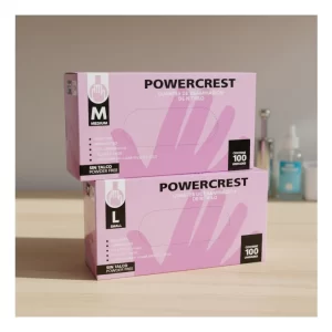 Guantes Descartables De Nitrilo X100u Color Negro Talle M/l